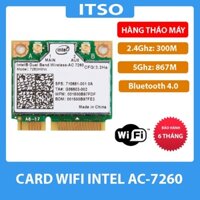 [Mã ELMS9 giảm 6% đơn 300K] Card Wireless Atheros AR5B22 / DW1901 / INTEL AC 7260 2.4Ghz và 5.0Ghz - Card WIFI Mini PCI