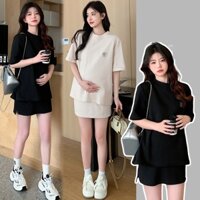 [Mã FAHOLIDAY giảm đến 50k đơn từ 99k] Set Áo Chân Váy Bầu Ngắn Xinh SAV66