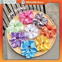[Mã FAMS1 hoàn 10K xu đơn 50K] Dây cột tóc vải scrunchies phi bóng, đồ buộc tóc crunchies phụ kiện tóc