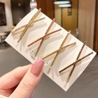 [Mã FASHIONCB7 hoàn 10K xu 50K] Kẹp Tóc Pink Empress Hình Chữ X Đính Đá Sáng Bóng Phong Cách Hàn Quốc Thiết Kế Đơn Giản