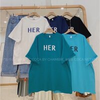 [Mã FASHIONXANH44 giảm 10% tối đa 30K đơn 99K] [P3001]🐳 Áo thun áo phông unisex HER (Có sẵn/ảnh thật)