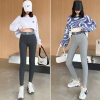 [Mã FATPBAU2 giảm 40K đơn 150K] Quần legging nữ cap cao chữ B chất nỉ lót lông siêu ấm, thon gọn đùi