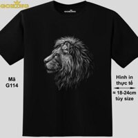 Mã G114. Áo thun nam nữ in hình Sư Tử siêu đẹp. Áo phông thoát nhiệt GOKING hàng hiệu cao cấp - Đen - XXL Khoảng 82-90kg