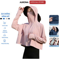 [Mã giảm 10% Giảm 50k] Áo Chống Nắng Nữ Croptop Aurona Chống Tia UV Tia Cực Tím UPF 50+ Chất Thun Lạnh Mũ Rộng Vành
