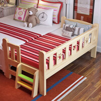 [Mã Giảm 70k] Giường em bé tự nhiên quây 3 mặt,4 mặt ghép giường cha mẹ, chất liệu gỗ thông, thanh chắn giường, cũi ngủ