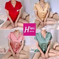 [Mã HANIS15 giảm 15% tối đa 30K đơn 99K] Bộ pijama mặc nhà quần cộc áo cộc chất liệu satin lụa cao cấp - NS01