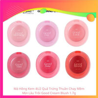 Má Hồng Kem 4U2 Quả Trứng Thuần Chay Mềm Mịn Lâu Trôi Good Cream Blush 1.7g