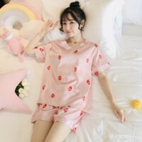 [Mã IC0215 giảm 20K đơn 0đ] Đồ ngủ nữ Pijama lụa Satin tay ngắn siêu mịn, siêu mát, thời trang Hàn Quốc - Kakafashion21