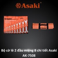 [Mã ICBFRI300 giảm 10% đơn 249K] Bộ cờ lê 2 đầu miệng 8 chi tiết Asaki AK-7508