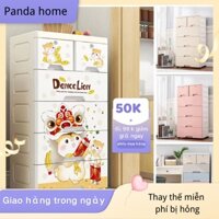 [Mã LIFE251020K giảm 10% đơn 99K] 【panda home】thêm dày tủ nhựa cho bé đựng quần áo bốn màu tùy chọn