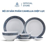 [MÃ LIFEMC2510B giảm 80K]Bộ Chén Dĩa Sứ Minh Long 23 Sản Phẩm - Camellia - Diệp Lục