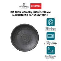 [Mã LTBAUAK25 giảm đến 20K đơn 99K] Dĩa tròn melamin KORMEL màu đen cao cấp sang trọng Moriitalia E10469.B