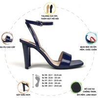 [Mã LTP50 giảm 50000 đơn 150000] Giày sandal cao gót quai ngang HADU G938 da bóng gót kiểu mica -nh11