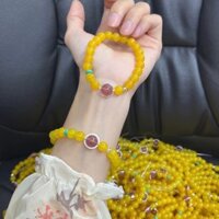 Mã Não Vàng Ngọc Phụ Kiện Retro Nghệ Thuật Dâu Pha Lê Vòng Tay Cao Cấp Vòng Tay Ngọc