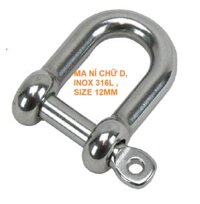 Ma Ní Inox 316L, Dạng Chữ D 12mm, D-shackles