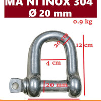 Ma ní U INOX 304 [ Phi 20mm ]
