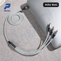 [MÃ PEDO10K5k GIẢM 10% TỐI ĐA 5K ĐƠN TỐI THỂU 500K] Sạc 3 đầu PEDOTECH tương hợp nhiều dòng điện thoại, dài 1.2m