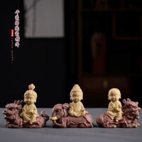 [Mã PET80K giảm 8% tối đa 80K đơn 350K] TƯỢNG TAM THÁNH CƯỠI LINH THÚ GỐM TỬ SA- BỘ TƯỢNG PHẬT TAM THÁNH ĐẸP NHẤT