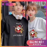 [Mã PHUO98 hoàn10k đơn tối thiểu 199K]  [ Siêu Hot ] Áo đôi nỉ bộ Merry cartoon ( 2 áo).  siêu hot, siêu thời trang