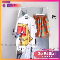 [Mã PHUO98 hoàn10k đơn tối thiểu 199K]  [ Siêu Hot ] Sét Khủng long vàng quần cam  siêu hot, siêu thời trang