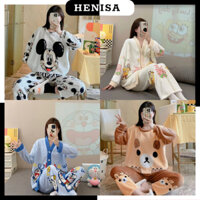 [MÃ PJ1068-1072] Bộ Ngủ Bông Nỉ Pijama NORA LADDY Mặc Siêu Ấm Mặc Ở Nhà Đi Chơi Siêu Xinh , Họa Tiết Hoặt Hình Siêu Cute