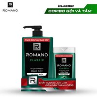 [Mã ROMATET25 giảm 25K đơn 199K] Dầu gội Romano Classic 900g + Sữa tắm sạch khuẩn Classic 180g