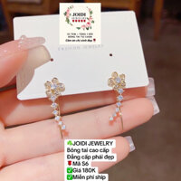 Mã S10 Bông tai nữ bông tai hình bông hoa JOIDI Khuyên tai chốt bạc đính đá sang chảnh