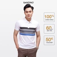 [Mã SANTAOT8B giảm 25K đơn 249K] Áo Polo nam SANTINO, phối ngực lịch lãm, Cotton Cá Sấu, kháng khuẩn chống nhăn - E013