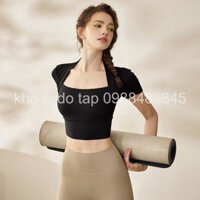 Mã SH02 (Tặng mút kèm) áo bra tập gym yoga có tay dáng croptop thun lạnh co dãn hàng QC cao cấp