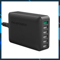 [Mã SKAMSALE08 giảm 10% đơn 200k] Bộ sạc RAVPower RP-PC029, 6 cổng USB, 60W, sạc nhanh QC 3.0 - An Tiến