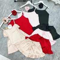 (Mã SRJU10655 giảm 50% tối đa 20K đơn 0Đ) Bộ Đồ Ngủ 2 Dây Chất Lụa Mềm Mát