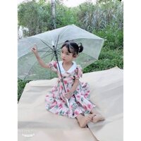 MÃ V003-Váy hoa cổ lá sen