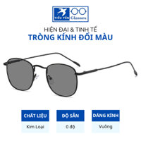 Mã V72502- [Tròng đổi màu] Kính đổi màu khi ra nắng nam nữ 0 độ ngăn UV, form vừa