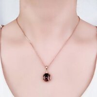 Mạ vàng hồng 14K Nga Vòng cổ mặt dây chuyền nữ Ruby dát sang trọng thời trang tinh tế {Phong cách mới nhất} 3,30