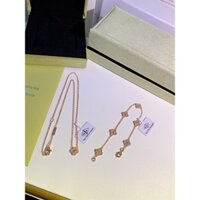 Mạ Vàng Thép Không Gỉ Vòng Cổ Người Phụ Nữ Năm Lá Cánh Hoa Hai Mặt Dây Chuyền Nữ Hoa Cỏ Ba Lá Trang Sức