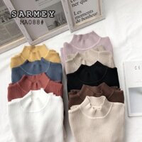 [MA088] áo len nữ cao cổ 3 phân-áo giữ nhiệt nữ mềm mịn co giãn nhiều màu dễ phối đồ