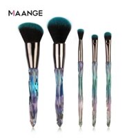 MAANGE Bộ 10 cọ trang điểm pha lê trong suốt che khuyết điểm phấn mắt phù hợp cho người mới bắt đầu 5689