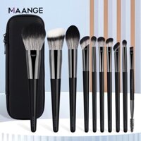 MAANGE Bộ 10 Cọ Trang Điểm Chất Lượng Cao Má Hồng Phấn Mắt Với ​​Túi Đựng Cọ Trang Điểm 52317