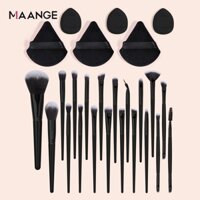 MAANGE Bộ 20 cọ trang điểm chất lượng cao Cọ mềm + 3 miếng bọt biển trang điểm hình tam giác và 3 miếng bọt biển trang điểm ngón tay 51523