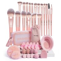 MAANGE Dụng cụ trang điểm hoàn chỉnh 1 gói Chuyên nghiệp đi kèm với bông trang điểm Mút đánh phấn Bông phấn ngón 51774