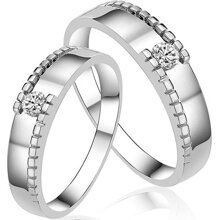 Nhẫn đôi Bạc Hiểu Minh NC343 đồng hành