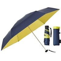 Mabu Umbrella Parasol Umbrella Folding Umbrella Light Shielding Rate 100% / Heat Shielding / UV Cut 6 Bones Lightweight Compact Fiberglass Parent Bone 50cm Sunny and Rainy Indigo × Lime SMV-41074 umbrella  【Direct from Japan】