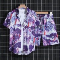 Mặc Bên Ngoài Áo Sơ Mi Hoa Nam Đảo Hải Nam Phù Hợp Với Sanya Thái Lan Du Lịch Đi Biển Quần Short Nam Cặp Đôi Đi Biển Phù Hợp Với