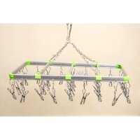 Mắc dàn phơi quần áo Inox vuông 24 móc