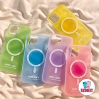Macaron Màu Nguyên Chất Sạc Không Dây Từ Tính Cứng Chống Sốc Ốp Lưng Điện Thoại iPhone 16 15 14 13 12 11 Pro Max XS XR X 8 6S Plus + SE 2020 Vỏ Điện Thoại Chống Rơi Mờ