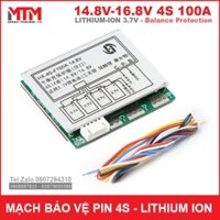 Mạch bảo vệ pin 4S 100A 14.8V 16.8V – pin Lithium-ion Lipo 3.7V cân bằng