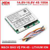 Mạch bảo vệ pin 4S 100A 14.8V 16.8V – pin Lithium-ion Lipo 3.7V cân bằng