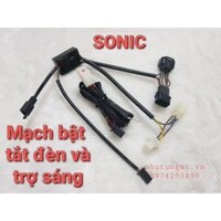 Mạch bật tắt đèn và trợ sáng xe SONIC trên nút đề xe bấm sẵn giắc cắm theo xe