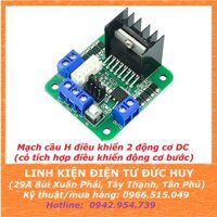 Mạch cầu H L298 điều khiển 2 động cơ DC, động cơ bước Step (Xanh lá)