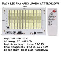 Mạch đèn LED năng lượng mặt trời 200W V1 gồm mạch và remote